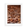 Plakat w ramie 50x70 - Kawiarniana atmosfera kawy - kawa, kawiarnia - rama biała
