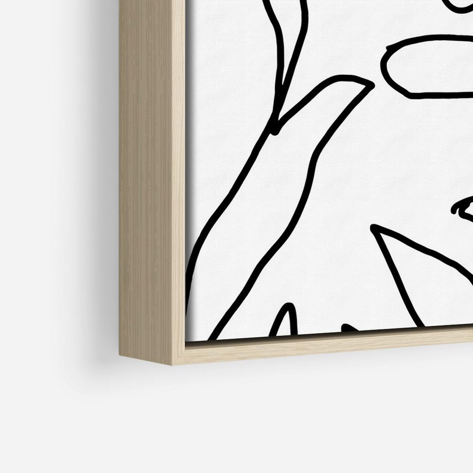 Obraz w ramie 80x80 - Liście Mocy - mroczna sztuka, minimalizm - rama drewno