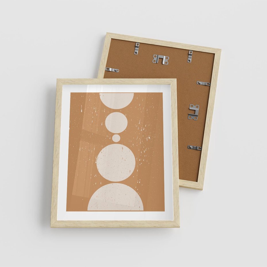 Plakat w ramie 40x50 - Podróżne Echa - mid century styl, nowoczesna grafika - rama drewno