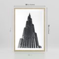 Plakat w ramie 50x70 - Wieżowiec w Monochromii - wieżowiec, architektura - rama drewno