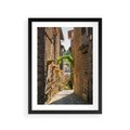 Plakat w ramie 30x40 - Włoska uliczka w perspektywie - Włochy, uliczka - rama czarna