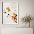 Plakat w ramie 50x70 - Elegancja w Szafie - modowa fotografia, buty - rama czarna
