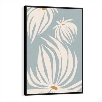 Obraz w ramie 70x100 - Kwiatowe Kształty - kwiaty, nowoczesne i minimalistyczne - rama czarna