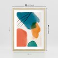 Plakat w ramie 30x40 - Migotliwe Pochwycenia - abstrakcyjne kolorowe plamy, akwarela - rama drewno
