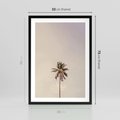 Plakat w ramie 50x70 - Samotna Palma pod Niebem - samotna palma, na tle nieba - rama czarna