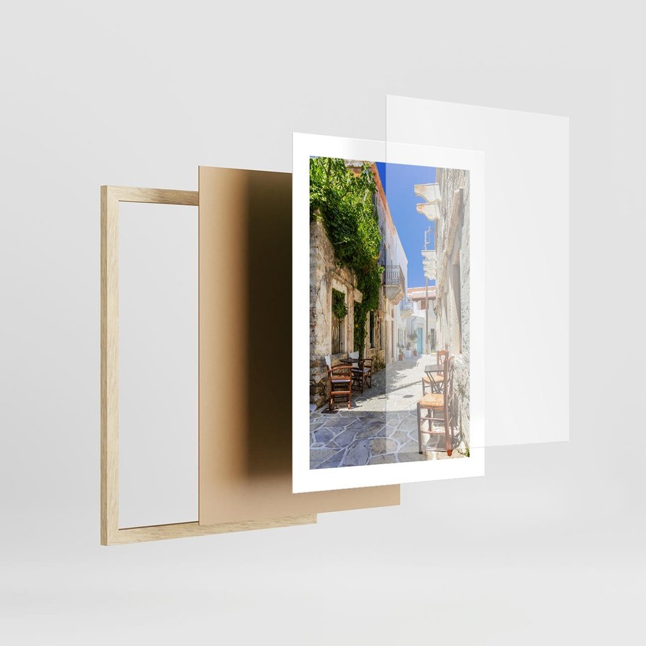 Plakat w ramie 30x40 - Magiczny Spacer - uliczka, perspektywa - rama drewno