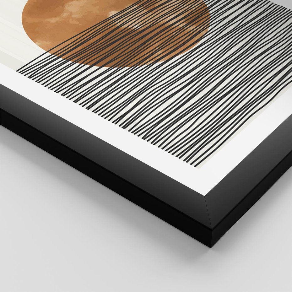 Plakat w ramie 50x70 - Okrąg Mocy - boho obraz, geometria - rama czarna