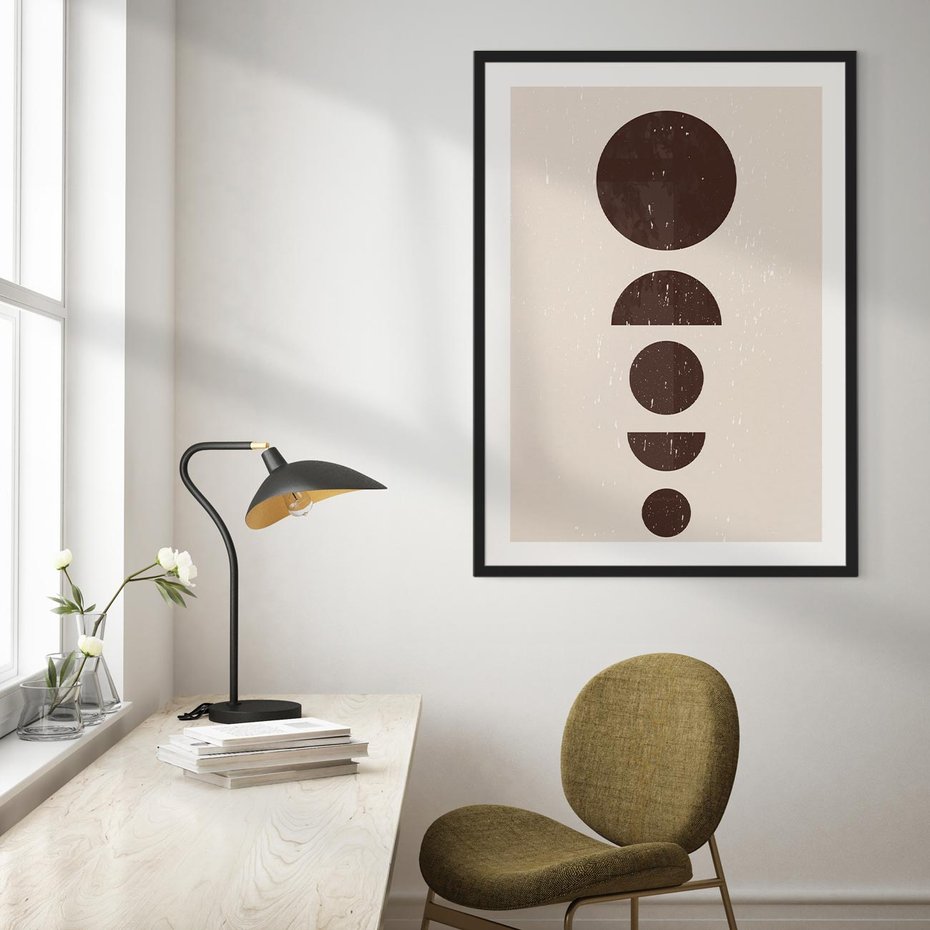 Plakat bez ramy 40x50 - Migocące Granice - mid century styl, nowoczesna grafika