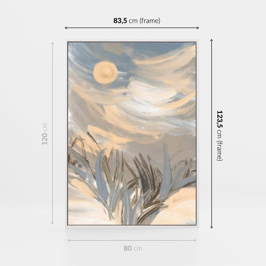 Obraz w ramie 80x120 - Światłości Taniec - akwarela, obraz - rama biała