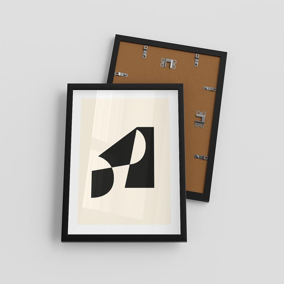 Plakat w ramie 30x40 - Rozświetlony Cień - abstrakcyjna sztuka, geometria - rama czarna