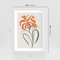 Plakat w ramie 30x40 - Kwiatowe Harmonie - kwiat, sztuka nowoczesna - rama biała
