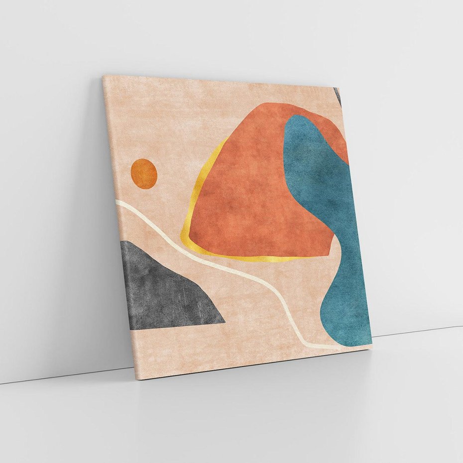 Obraz na płótnie 70x70 - Miedziana Ekspresja - abstrakcyjne kształty, plamy