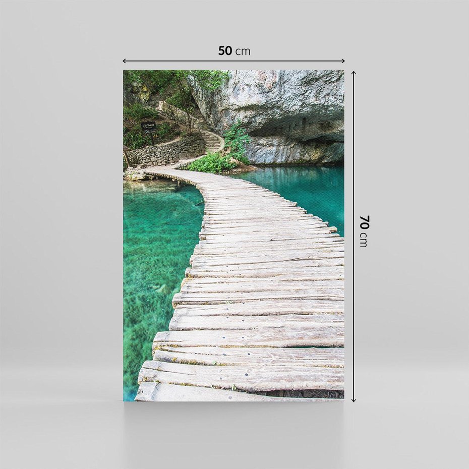 Obraz na płótnie 50x70 - Most nad skalistymi wodami - most, woda