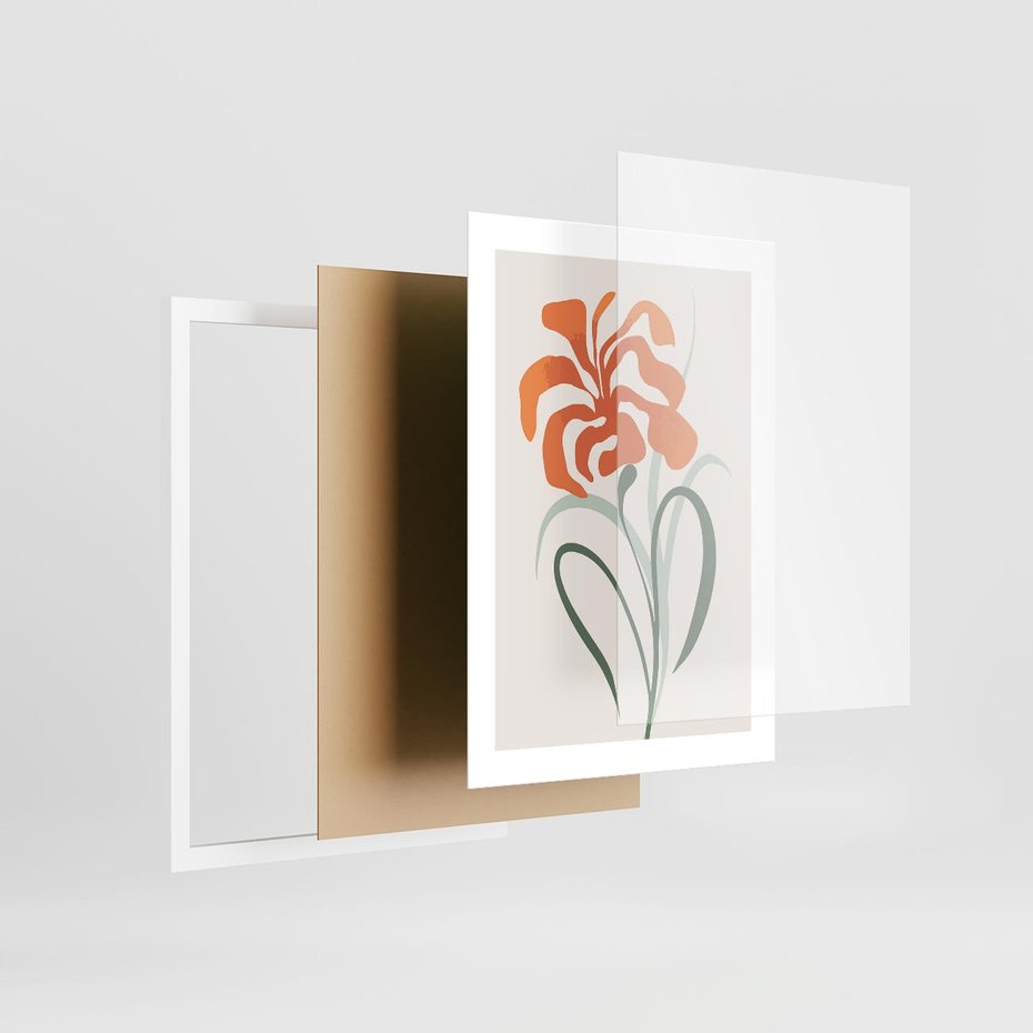 Plakat w ramie 30x40 - Kwiatowe Harmonie - kwiat, sztuka nowoczesna - rama biała