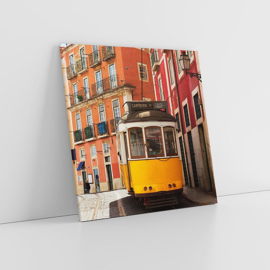 Obraz na płótnie 30x30 - Urok tramwaju w Lizbonie - Lizbona, tramwaj