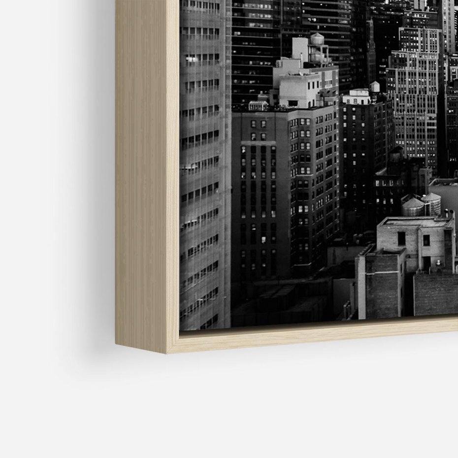 Obraz w ramie 70x50 - Wibracje Miejskiego Życia - miasto, wieżowce - rama drewno