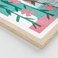 Plakat w ramie 40x50 - Rozkwitające Harmonie Form - abstrakcyjne pastelowe kwiaty, nowoczesna sztuka - rama drewno