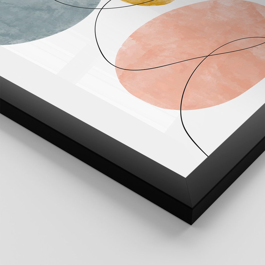 Zestaw obrazy w ramie 40x50 galeria - Abstrakcja, akwarela, plamy - rama czarna