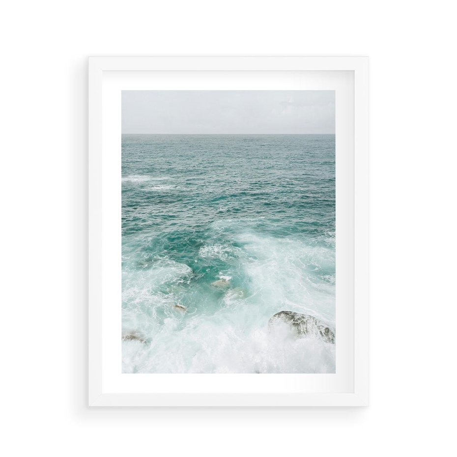 Plakat w ramie 40x50 - Wzburzony Żywioł - morze, ocean - rama biała