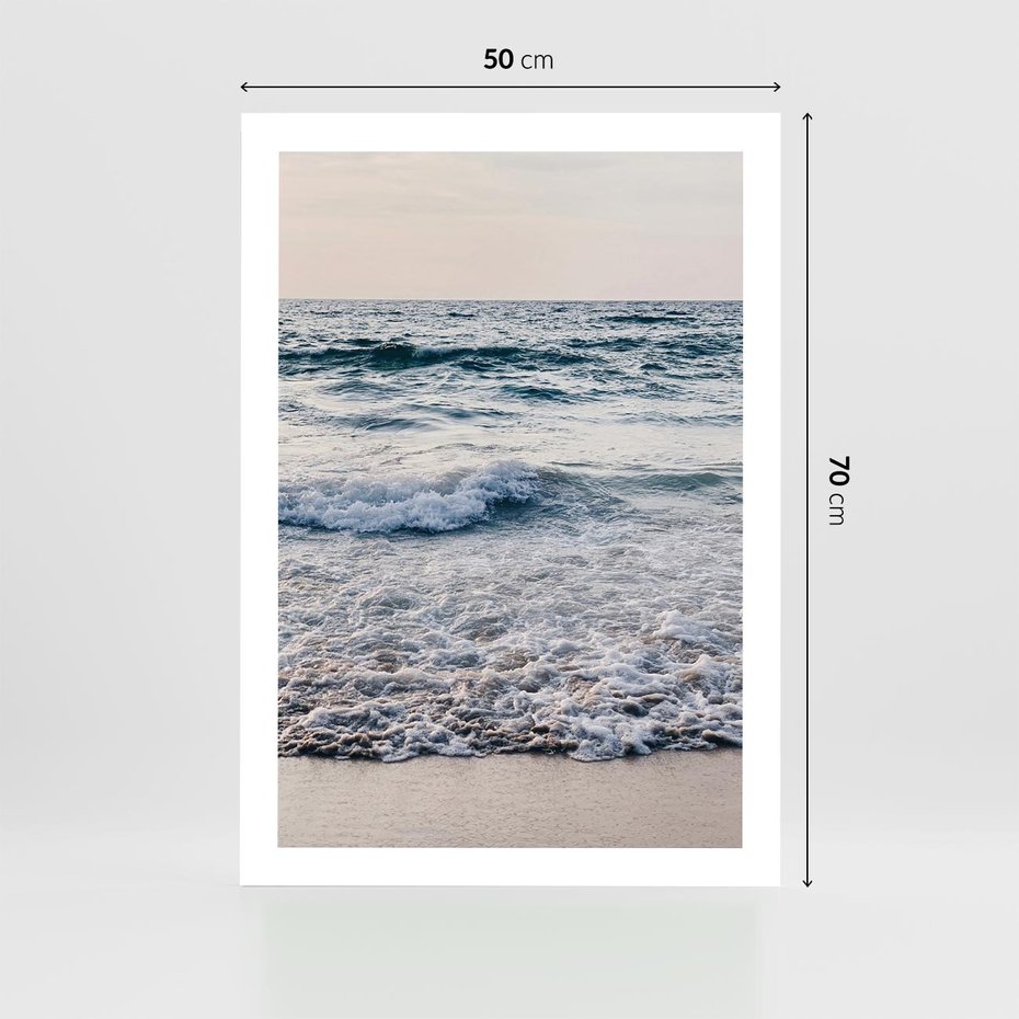 Plakat bez ramy 50x70 - Malowniczy Nadmorski Krajobraz - morze, fale