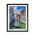 Plakat w ramie 50x70 - Romantyczna gondola w Wenecji - Wenecja, gondola - rama czarna
