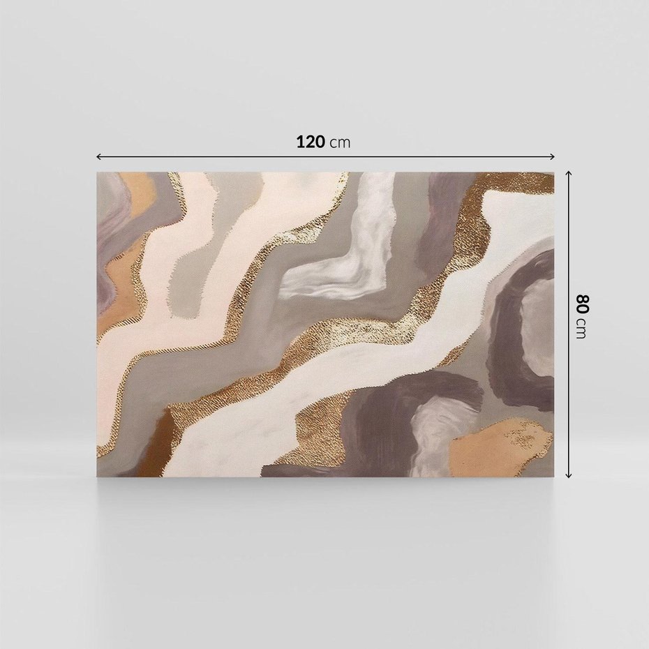 Obraz na płótnie 120x80 - Płynne Fale - abstrakcja, neutralne kolory