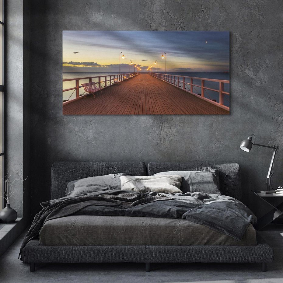 Obraz na płótnie 120x60 - romantyczny spacer nad morzem - Molo, Sopot