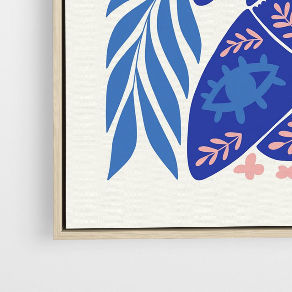 Obraz w ramie 70x100 - Migotliwa Rzeczywistość - ćmy, kwiaty - rama drewno