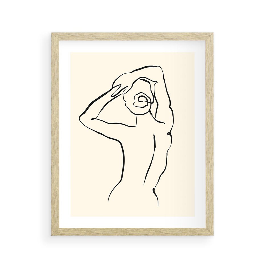 Plakat w ramie 40x50 - Tajemniczy Rytm - kobieta, posąg - rama drewno