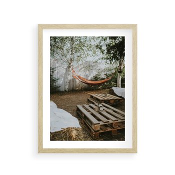 Plakat w ramie 50x70 - Harmonia i Spokój - boho, relaks - rama drewno