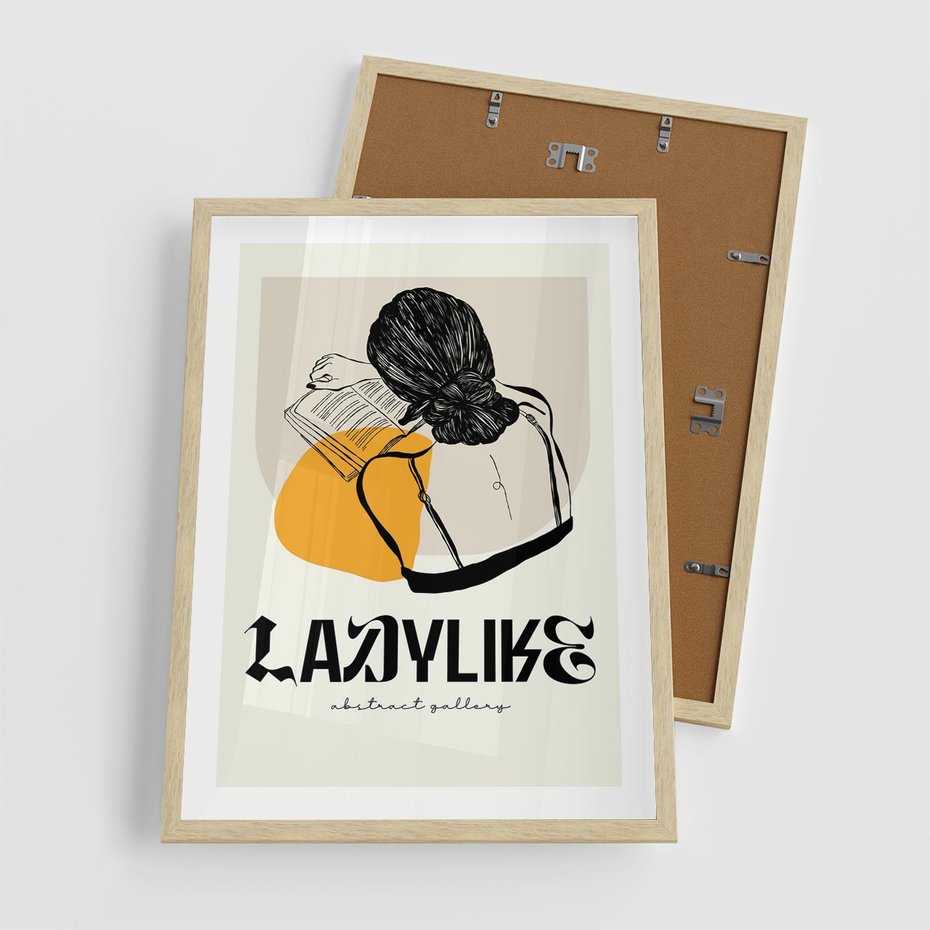 Plakat w ramie 50x70 - Kobiecość w Literach - grafika, nowoczesność - rama drewno