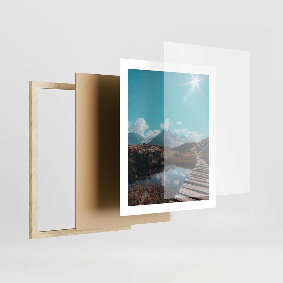 Plakat w ramie 40x50 - Inspirujący Pejzaż - ścieżka, górska - rama drewno