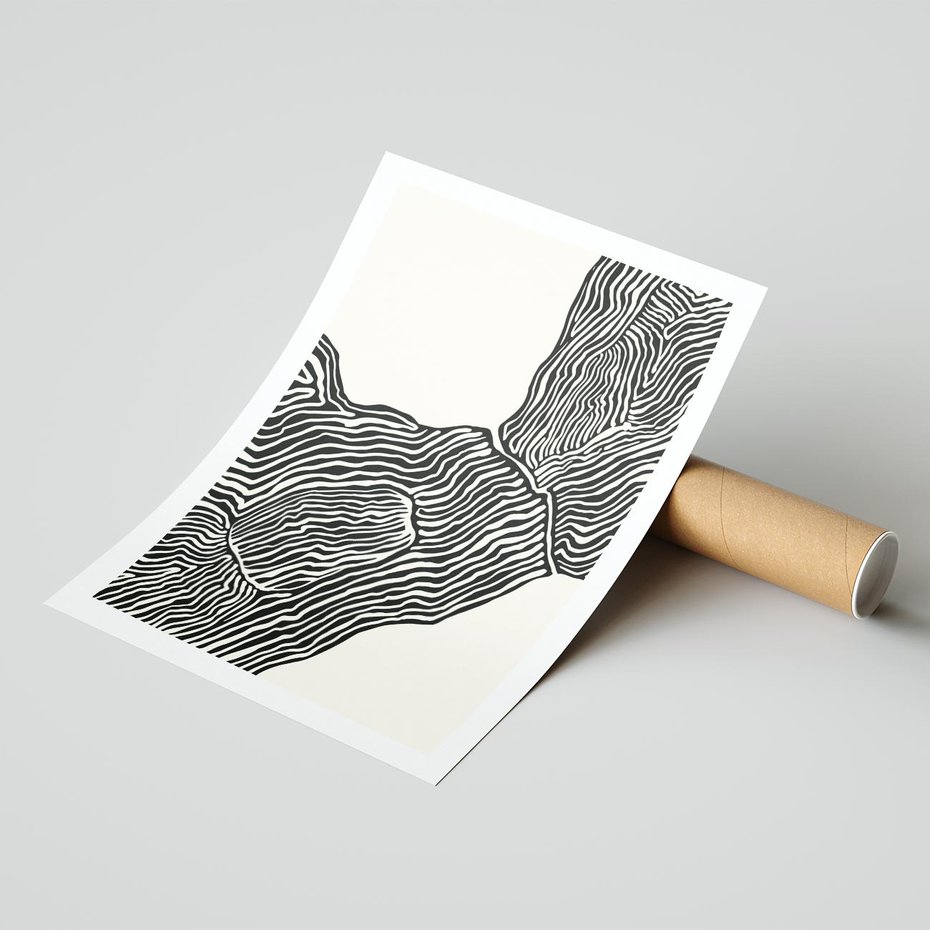 Plakat bez ramy 40x50 - Migoczące Kontury - boho plakat, rycina