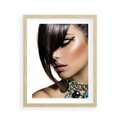 Plakat w ramie 40x50 - Kobieca Fryzura w Ruchu - fryzura, kobieta - rama drewno
