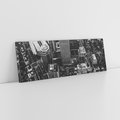 Obraz na płótnie 120x40 - Kontrastujące miasto - miasto, biało