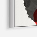 Obraz w ramie 50x50 - Wibracje Linii - abstrakcyjne nieregularne plamy, czarny - rama biała