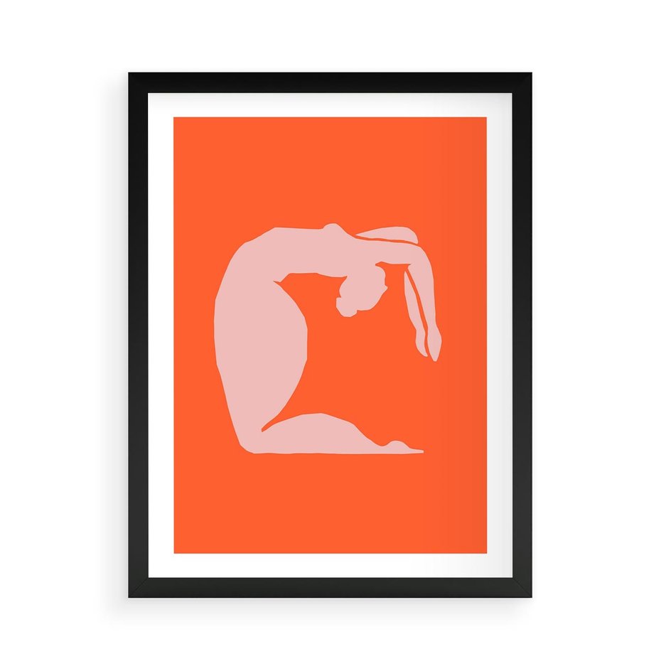 Plakat w ramie 50x70 - Antyczna Godzina - abstrakcja, kobieca sylwetka - rama czarna