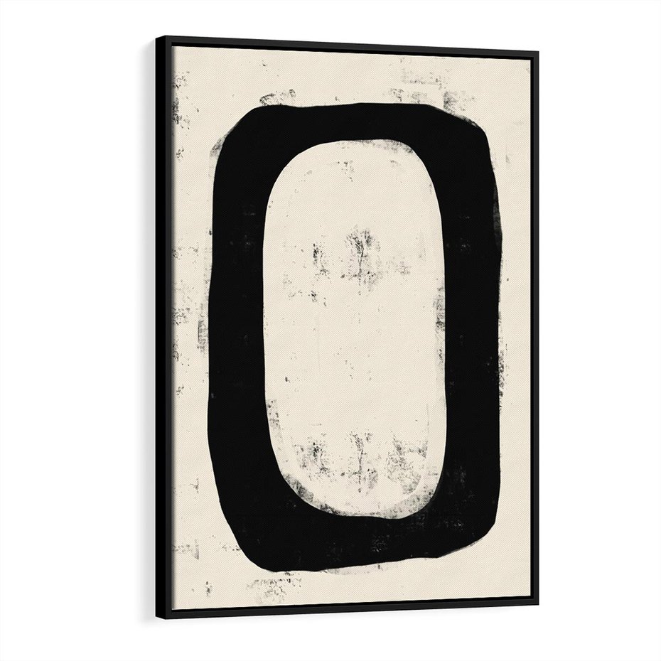 Obraz w ramie 70x100 - Wnętrza Kształtów - abstrakcja, minimalizm - rama czarna