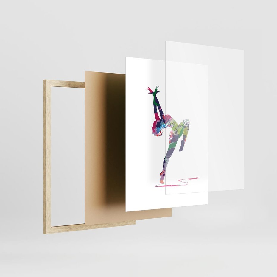 Plakat w ramie 50x70 - Taniec w akwareli - taniec, akwarela - rama drewno