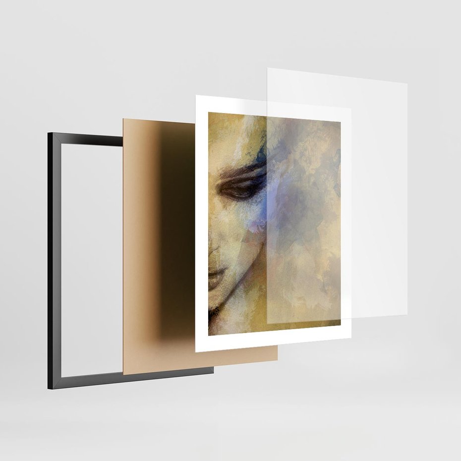 Plakat w ramie 40x50 - Graficzna ekspresja kobiecego portretu - portret, grafika - rama czarna