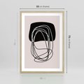 Plakat w ramie 50x70 - Strukturalne Kontrasty - abstrakcyjne szkicowane linie, minimalizm - rama drewno