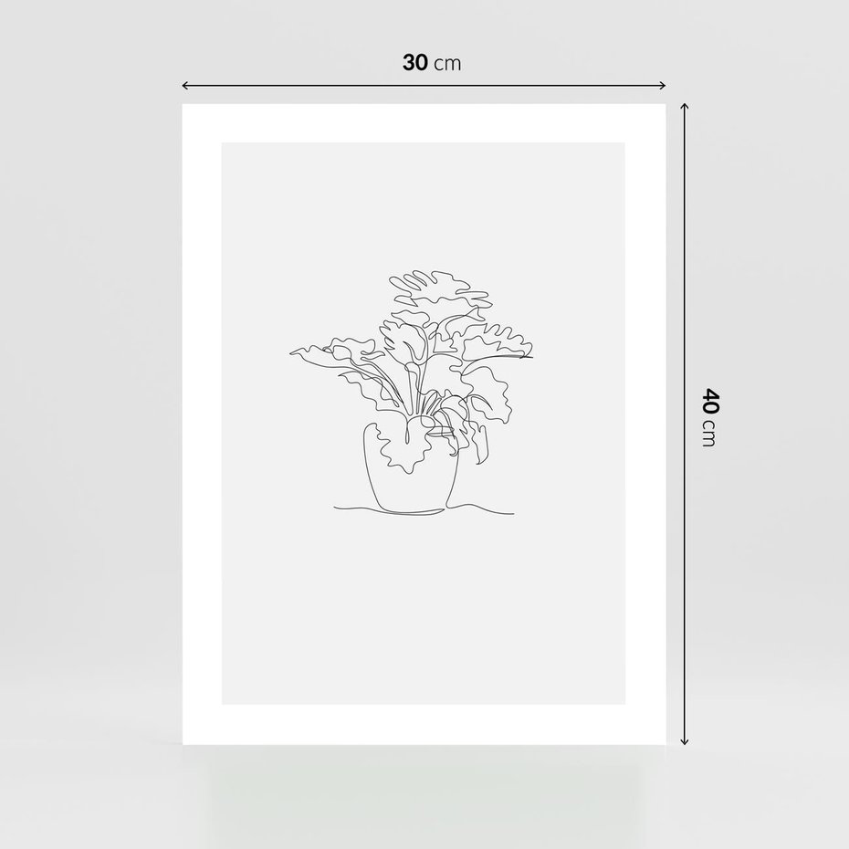Plakat bez ramy 30x40 - Rozkwitające Formy - szkic, minimalizm