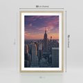 Plakat w ramie 50x70 - Nowy Jork - Błyskawice Manhattanu - Nowy Jork, Manhattan - rama drewno