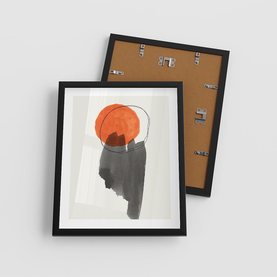 Plakat w ramie 40x50 - Księga Form - abstrakcyjne nieregularne plamy, czarny - rama czarna