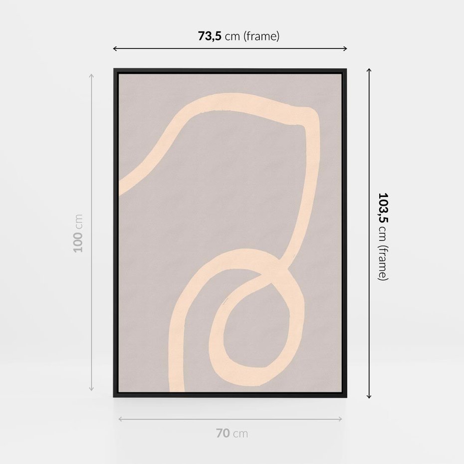 Obraz w ramie 70x100 - Wystylizowana Rewolucja - minimalistyczny obraz, nowoczesny - rama czarna