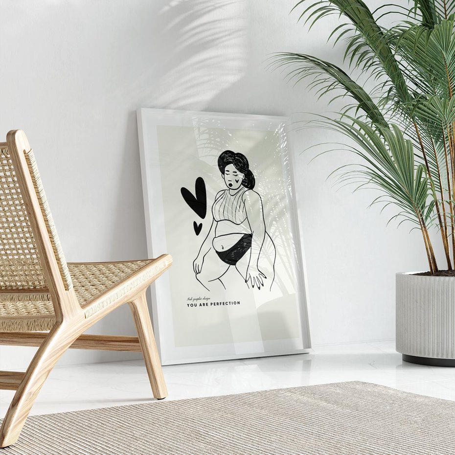 Plakat bez ramy 21x30 - Wyrażenie Piękna - rysunek, sztuka nowoczesna