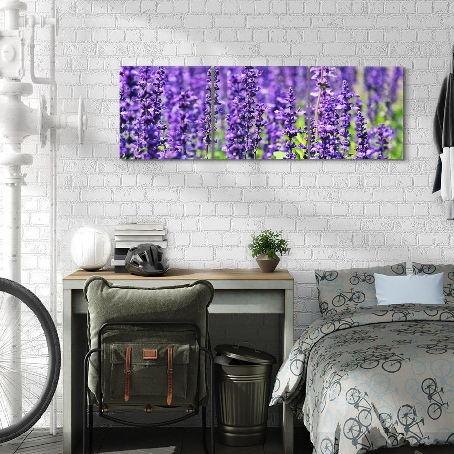 Obraz na płótnie 90x30 - Lawendowa Mgła - lawenda, kwiat