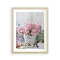 Plakat w ramie 40x50 - Miłość w powietrzu - kwiaty, romantyczne - rama drewno
