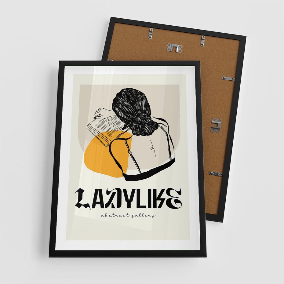 Plakat w ramie 50x70 - Kobiecość w Literach - grafika, nowoczesność - rama czarna