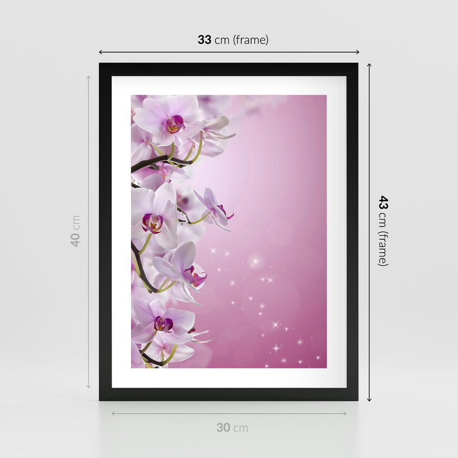 Plakat w ramie 30x40 - Relaksujące Piękno - kwiaty, orchidea - rama czarna
